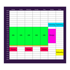 The task planner mockup with white background for business.