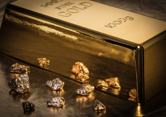 bar of gold close-up