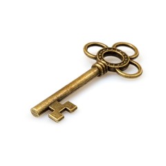 Golden key isolated on white background