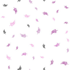 Light Pink vector seamless abstract design with leaves.