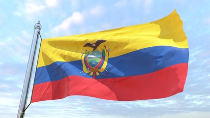 Weaving flag of the country Ecuador