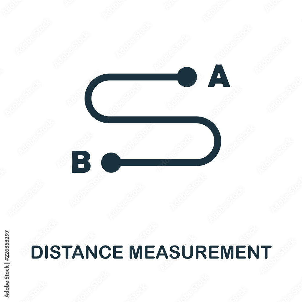Poster distance measurement icon. monochrome style design from measurement icon collection. ui and ux. pixe