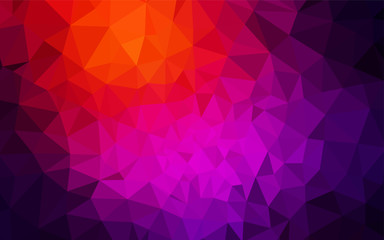 Dark Pink, Red vector polygon abstract background.