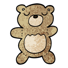 grunge textured illustration cartoon teddy bear