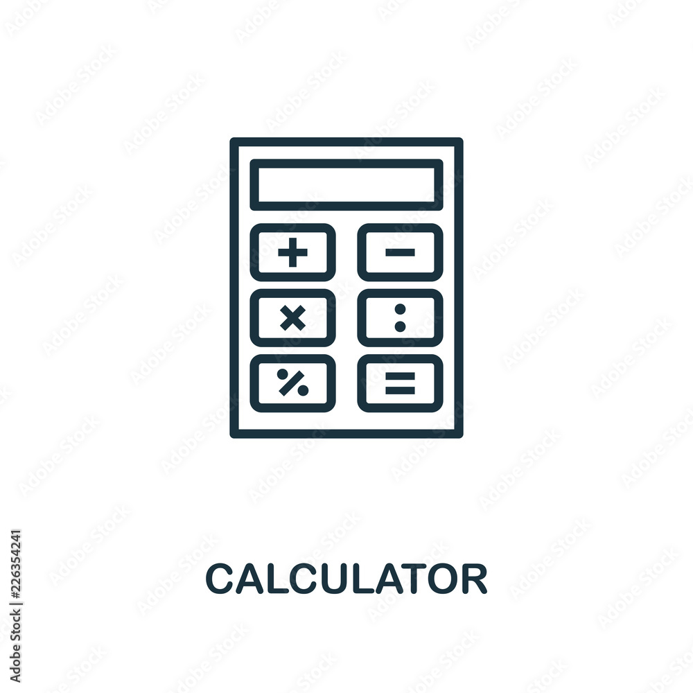 Poster calculator icon. monochrome style design from measurement icon collection. ui and ux. pixel perfect 