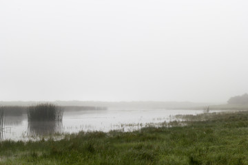 matese lake in the fog