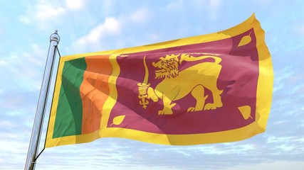 Weaving flag of the country Sri Lanka