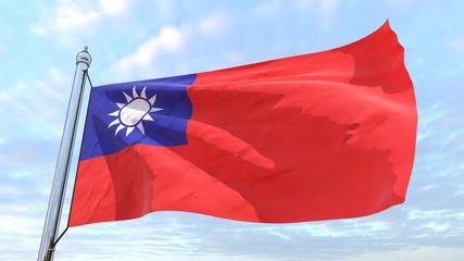 Naklejka na ściany i meble Weaving flag of the country Taiwan
