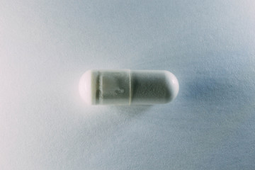 Pill close up. Capsule medication.
