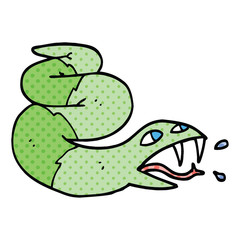 comic book style cartoon hissing snake