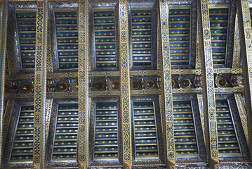 Monreale, Italy - September 11, 2018 : View of Monreale cathedral ceiling