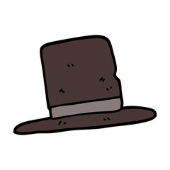 hand drawn doodle style cartoon top hat