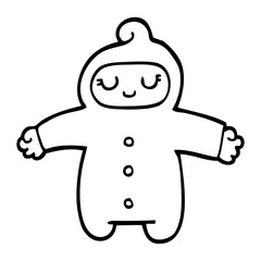 black and white cartoon baby