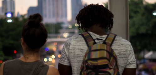 Men and women tourism Backpacker