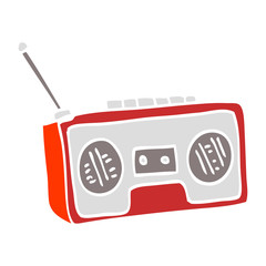 flat color illustration cartoon radio player