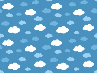 Cute Clouds Pattern. Endless Vector.