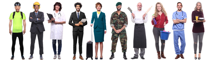 Group of people with different professions