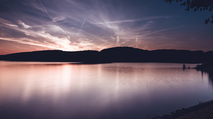 sunset over the lake