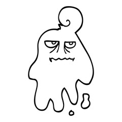black and white cartoon spooky ghost