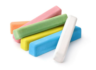 Set of color chalk sticks