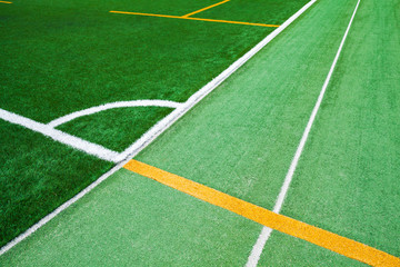 Obraz premium Soccer field border with an artificial turf field