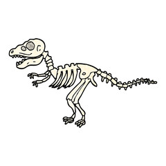 Obraz na płótnie Canvas grunge textured illustration cartoon dinosaur bones