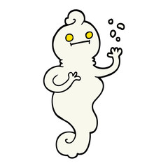 hand drawn doodle style cartoon spooky ghost
