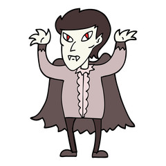 hand drawn doodle style cartoon vampire