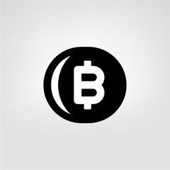 Bitcoin Flat Vector Icon. Bitcoin Digital Crypto Symbol, isolated.