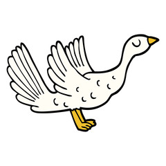 hand drawn doodle style cartoon goose