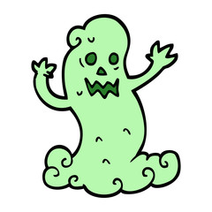 hand drawn doodle style cartoon spooky ghost