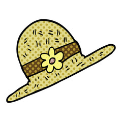 comic book style cartoon straw hat