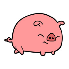hand drawn doodle style cartoon pig