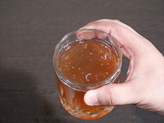 Detox drink made of water, apple cider vinegar, Honey, Healthy Drink for Body For Detox, Apple cider vinegar and honey mixture with water for detox body,