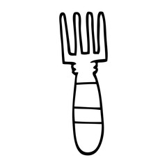 black and white cartoon fork