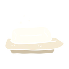 flat color illustration cartoon soap and dish