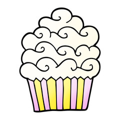 vector gradient illustration cartoon vanilla cupcake