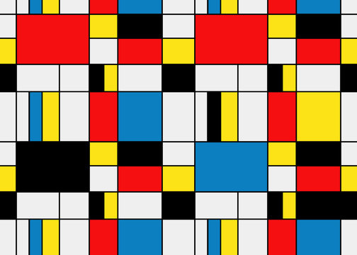 Colorful background in mondrian style. Vector illustration for your graphic design.