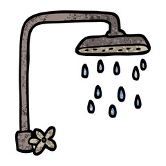 grunge textured illustration cartoon shower head