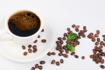 Coffee beans in a cup