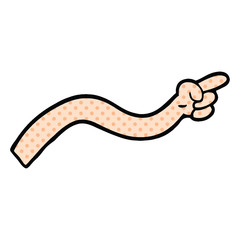 comic book style cartoon pointing arm