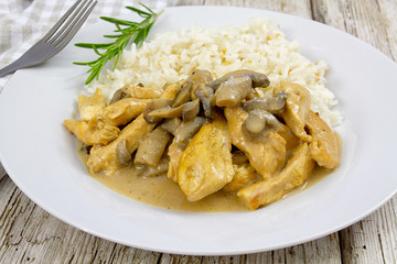 chicken and mushrooms