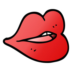 vector gradient illustration cartoon red lips