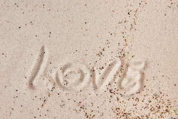 Love message in the sand