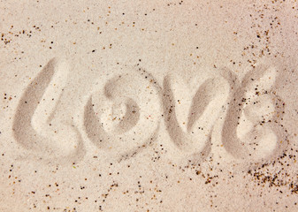 Love message in the sand