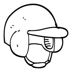 black and white cartoon baseball helmet