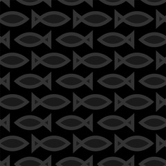 Seamless fish pattern on a black background