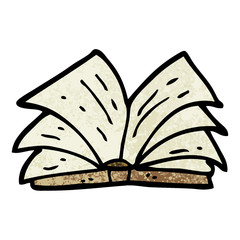 grunge textured illustration cartoon open book
