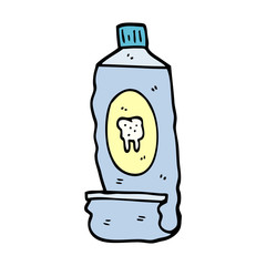 hand drawn doodle style cartoon toothpaste