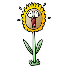 vector gradient illustration cartoon shocked sunflower
